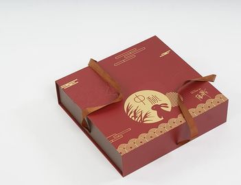 Type pliable emballage de boîte-cadeau durs de luxe rouges de carton de chocolat