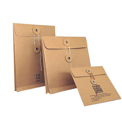 Enveloppes de papier de empaquetage de gousset de fermeture de ficelle de cadeau
