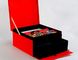 Boîte-cadeau rigide de luxe de tiroir de carton de glissière noir et rouge avec l'insertion de mousse