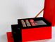 Boîte-cadeau rigide de luxe de tiroir de carton de glissière noir et rouge avec l'insertion de mousse